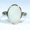 White Opal Gold and Diamond Ring - Australian Opal Shop - Gold Coast