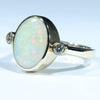 10k Gold - Solid Coober Pedy White Opal - Natural Diamonds