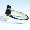 Coober Pedy White Opal and Diamond Gold Ring -  Size 7.25 US  Code V020