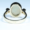 Coober Pedy White Opal and Diamond Gold Ring -  Size 7.25 US  Code V020