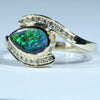 10k Gold - Solid Queensland Boulder Opal - Natural Diamonds