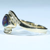 Natural Solid Australian Boulder Opal and Diamond Gold Ring - Size 6.75  US Code - V022