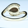 Natural Solid Australian Boulder Opal and Diamond Gold Ring - Size 6.75  US Code - V022
