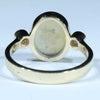 Lightning Ridge Crystal Opal and Diamond Gold Ring - Size 6.75 US Code - V021