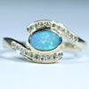 Stunning Solid Boulder Opal Gold and Diamond Ring - Australian Opal Shop - Gold Coast