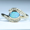 Natural Australian Boulder Opal Gold and Diamond Ring