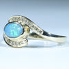 10k Gold - Solid Queensland Boulder Opal - Natural Diamonds
