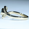 Natural Solid Australian Boulder Opal and Diamond Gold Ring - Size 6.75  US Code - V015