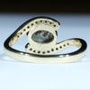 Natural Solid Australian Boulder Opal and Diamond Gold Ring - Size 6.75  US Code - V015
