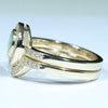 Australian Boulder Opal & Diamond Gold Engagement and Wedding Ring Set - Size  6.25 US Code V011