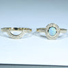 Australian Boulder Opal & Diamond Gold Engagement and Wedding Ring Set - Size  6.25 US Code V011