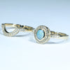Australian Boulder Opal & Diamond Gold Engagement and Wedding Ring Set - Size  6.25 US Code V011