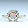 10k Gold - Solid Lighting Ridge Dark Opal - Natural Diamonds - Australian Opal Shop - Gold Cast