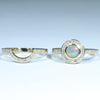 Lightning Ridge Solid Dark Opal & Diamond Gold Engagement and Wedding Ring Set - Size 6.75 US Code V013