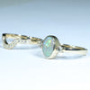 10k Gold - Solid Lighting Ridge Dark Opal - Natural Diamonds - Gold Opal Ring Wedding Set