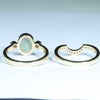 Lightning Ridge Solid Dark Opal & Diamond Gold Engagement and Wedding Ring Set - Size 6.25 US Code V010