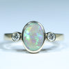 Gold Opal and Diamond Engagement Wedding Ring Set - Australian Opal Shop - Gold Coast