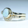 Lightning Ridge Solid Opal & Diamond Gold Engagement and Wedding Ring Set - Size 7 US Code V012