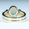 Lightning Ridge Solid Opal & Diamond Gold Engagement and Wedding Ring Set - Size 7 US Code V012