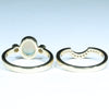 Lightning Ridge Solid Opal & Diamond Gold Engagement and Wedding Ring Set - Size 7 US Code V012