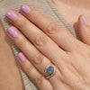 Lightning Ridge Crystal Opal and Diamond  Gold Ring - Size 7.25 US Code - V008