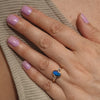 Natural Solid Australian Boulder Opal and Diamond Gold Ring - Size 7  US Code - V016