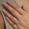 Lightning Ridge Solid Opal & Diamond Gold Engagement and Wedding Ring Set - Size 7 US Code V012