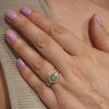 Lightning Ridge Solid Dark Opal & Diamond Gold Engagement and Wedding Ring Set - Size 6.75 US Code V013