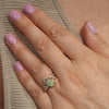 Lightning Ridge Solid Dark Opal & Diamond Gold Engagement and Wedding Ring Set - Size 6.25 US Code V010