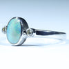 Sterling Silver - Solid Lighting Ridge Dark Opal - Natural Diamonds