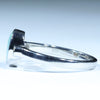 Lightning Ridge Solid Dark Opal and Diamond Silver Ring - Size 9 Code CC413