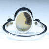 Australian Solid Boulder Opal and Diamond Silver Ring - Size 11 Code CC425