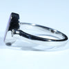 Australian Solid Boulder Opal and Diamond Silver Ring - Size 7.25 Code CC422