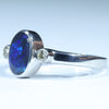 Sterling Silver - Solid Lighting Ridge Black Opal - Natural Diamonds