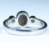 Australian Solid Boulder Opal and Diamond Silver Ring - Size 5.5 Code CC431