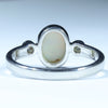 Lightning Ridge Solid Opal and Diamond Silver Ring - Size 9 Code CC408