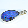 10k Gold - Solid Queensland Boulder Opal - Natural Diamonds