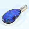 Natural Australian Boulder Opal and Diamond Gold Pendant (17mm x 11mm) Code - Z46