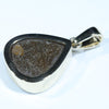 Natural Solid Australian Boulder Opal Gold Pendant (15.5mm x 14mm) Code - Z56