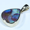 Natural Solid Australian Boulder Opal Gold Pendant (15.5mm x 14mm) Code - Z56