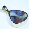 Natural Solid Australian Boulder Opal Gold Pendant (15.5mm x 14mm) Code - Z56