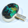 Natural Australian Boulder Opal and Diamond Gold Pendant (15.5mm x 11mm) Code - Z45