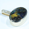 Natural Australian Boulder Opal and Diamond Gold Pendant (15.5mm x 11mm) Code - Z45