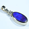 Natural Australian Boulder Opal and Diamond Gold Pendant (11.5mm x 6mm) Code - Z51