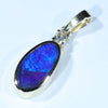 10k Gold - Solid Queensland Boulder Opal - Natural Diamond