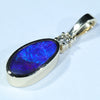 Natural Australian Boulder Opal and Diamond Gold Pendant (11.5mm x 6mm) Code - Z51