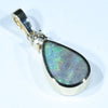 Natural Australian Boulder Opal and Diamond Gold Pendant (11mm x 7mm) Code - Z52