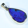 Natural Solid Australian Boulder Opal Gold Pendant (18mm x 11mm) Code - Z53