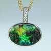 10k Gold - Solid Queensland Boulder Opal - Natural Diamonds