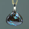 Natural Australian Boulder Opal Matrix Gold Pendant